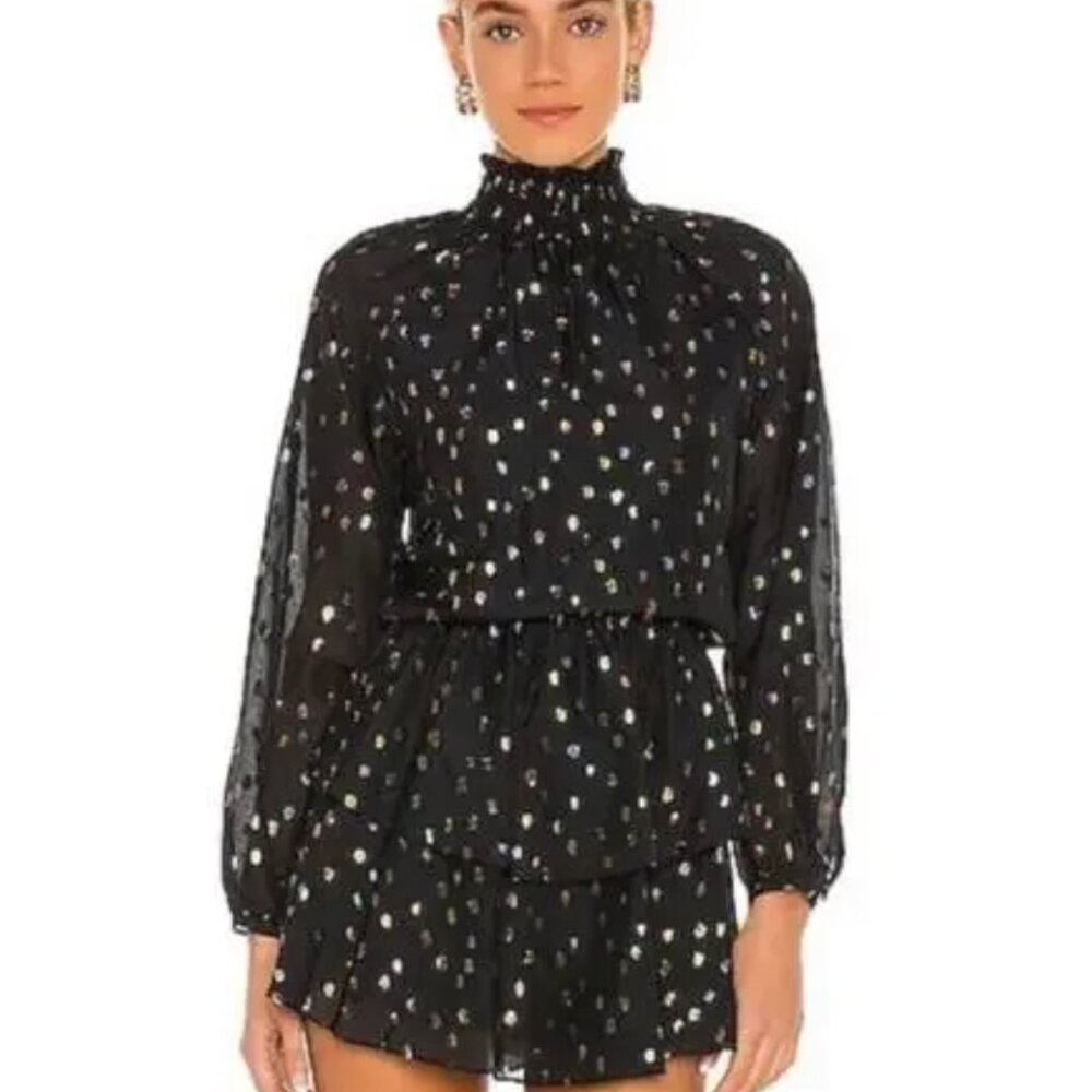XS Yumi Kim Black Metallic Mini Dress